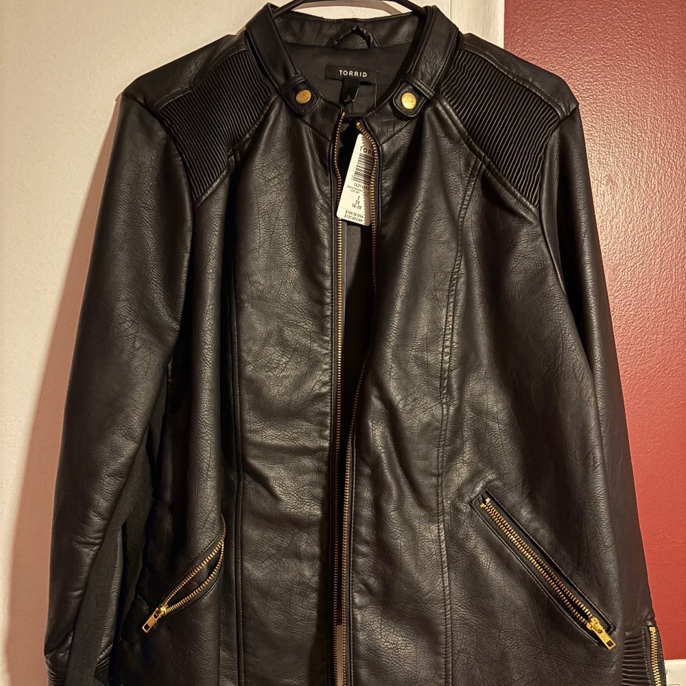 Black leather jacket